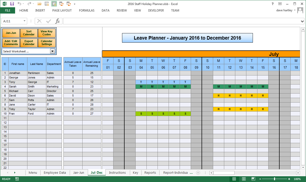 Annual Leave Planner Template 2017 Planner Template Free