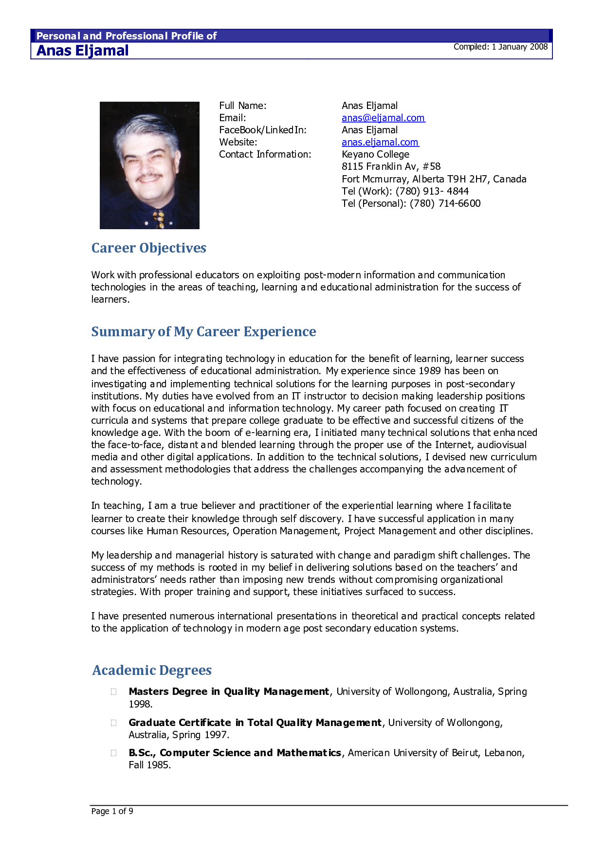 Canadian Resume Sample Doc Riset