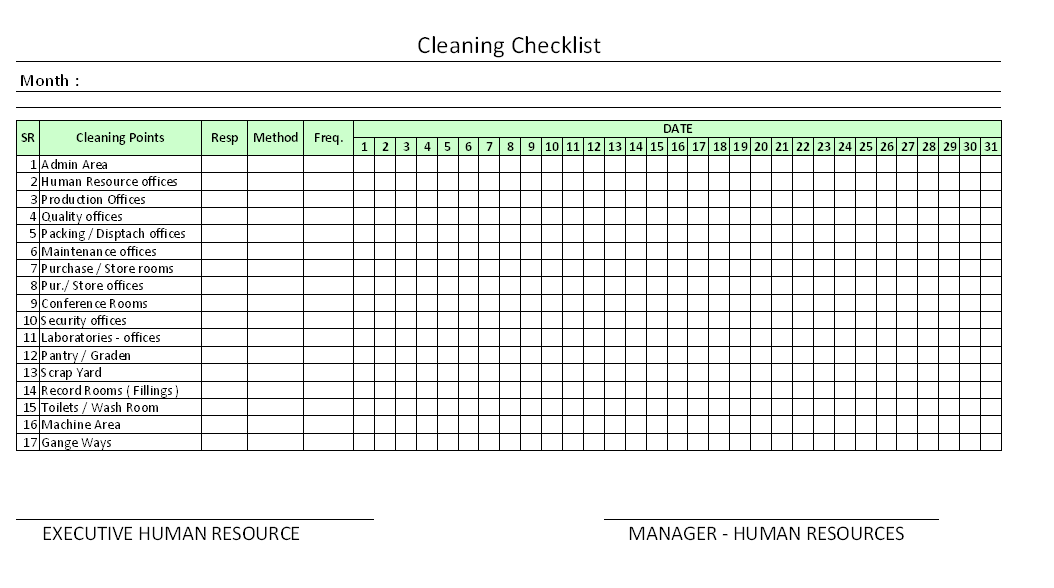 Office Cleaning Checklist Template Trattorialeondoro