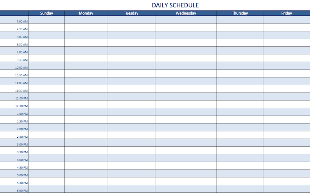 Daily Schedule Maker Planner Template Free