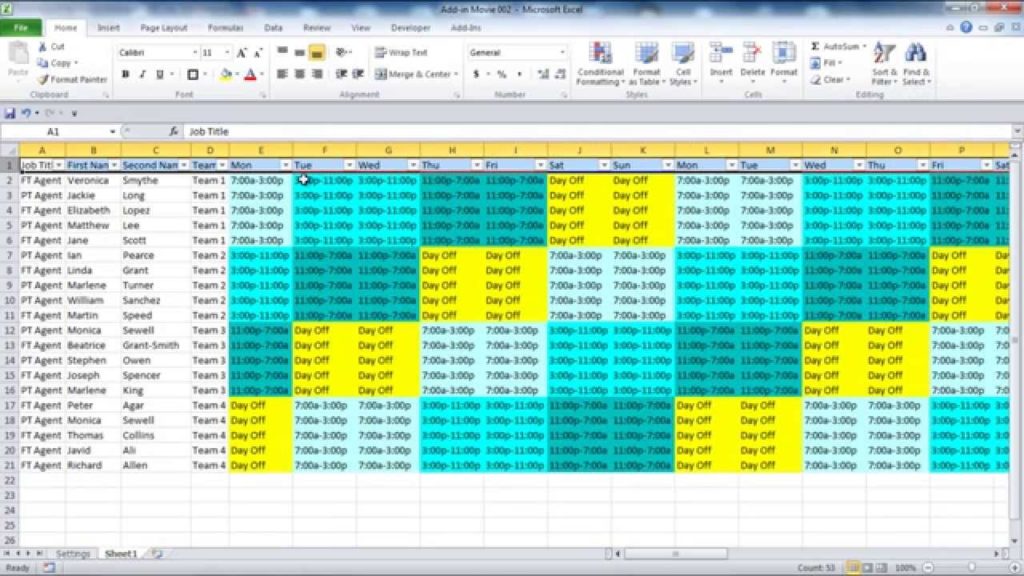 Monthly Employee Shift Schedule Template Planner Template Free