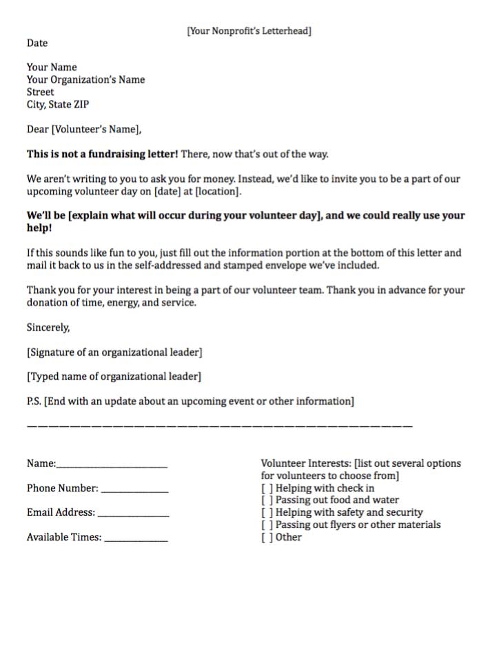 Sample Letter Asking For Volunteers Planner Template Free