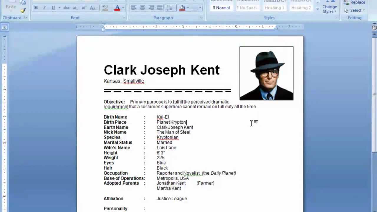 How To Insert Picture In Word Resume