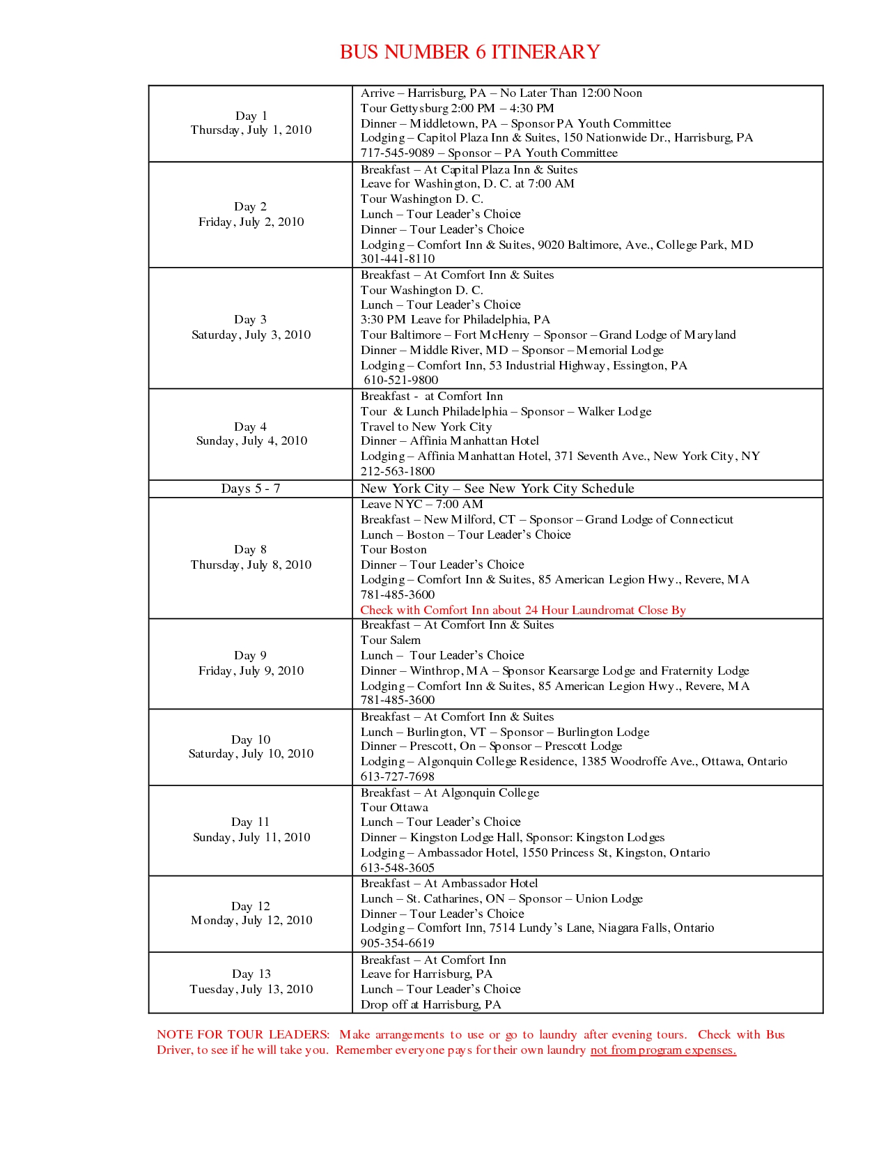 Travel Itinerary Template Word 2010 Planner Template Free