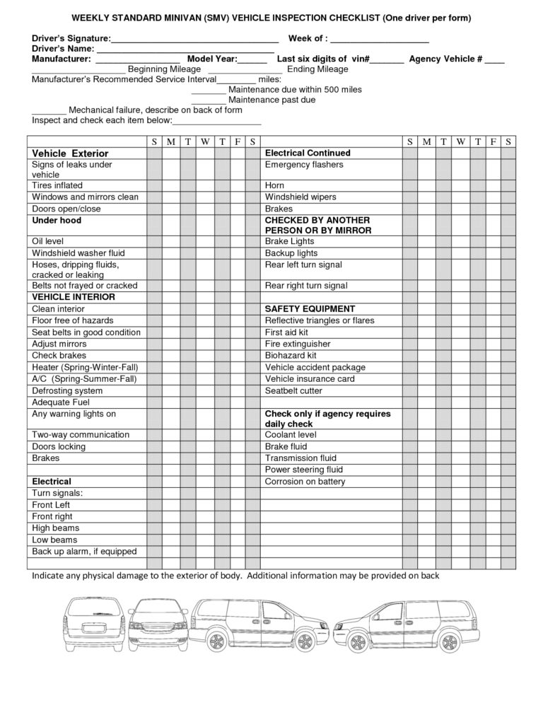 regular car maintenance checklist pdf