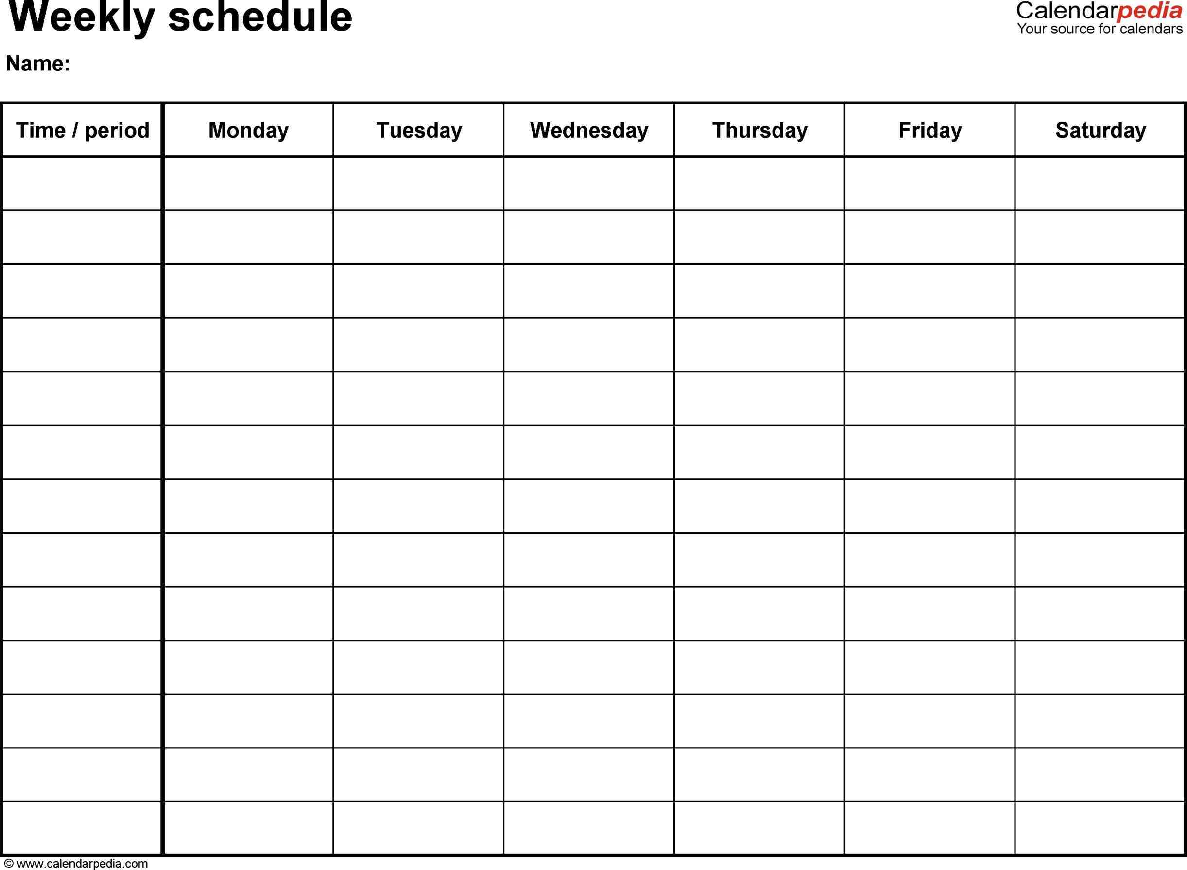 class schedule creator template