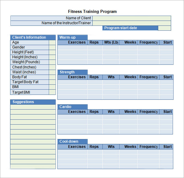 Workout Plan Template Word Planner Template Free
