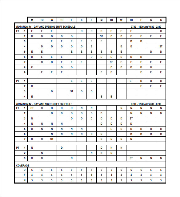  24 7 Shift Schedule Template Planner Template Free