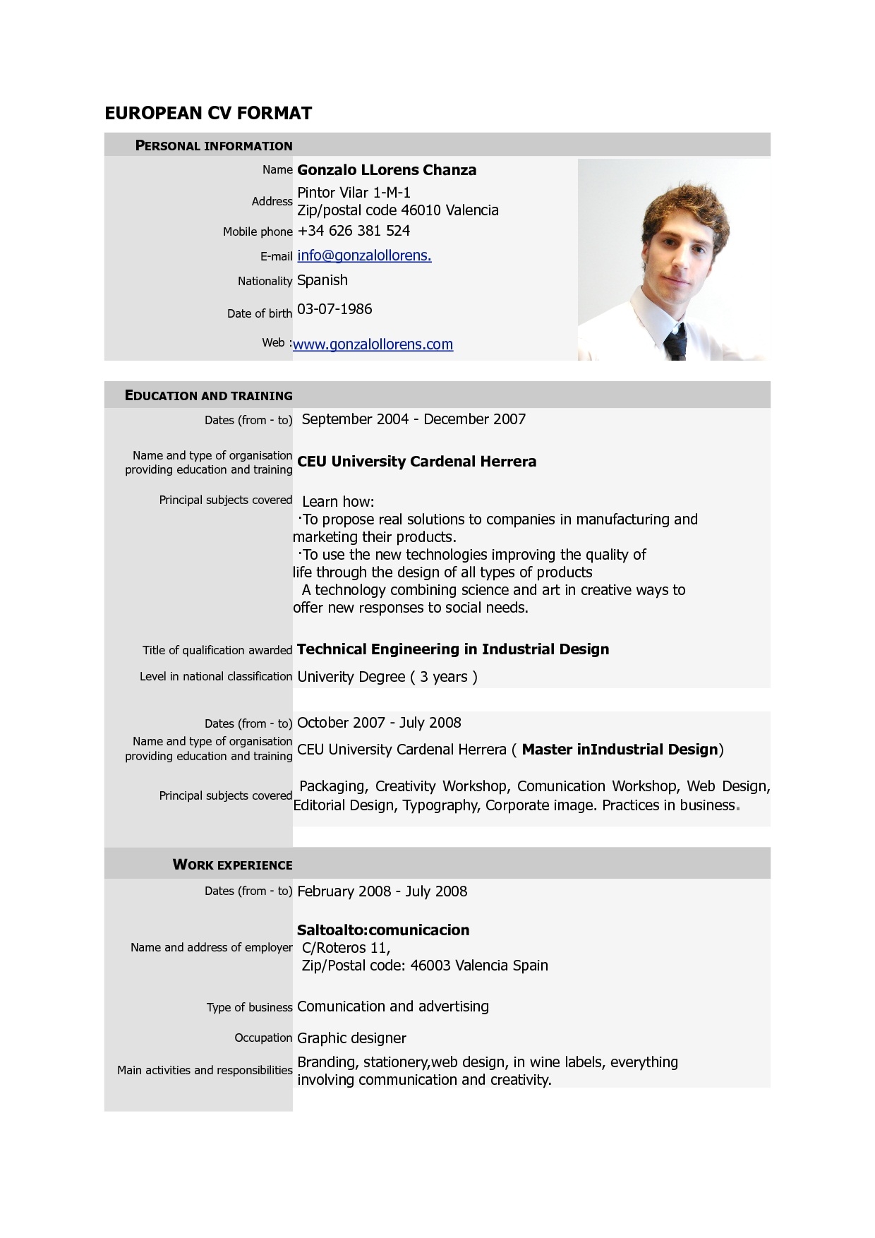 Canadian Style Resume Template Download