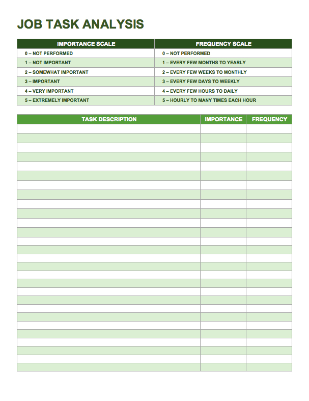 Employee Daily Task List Template