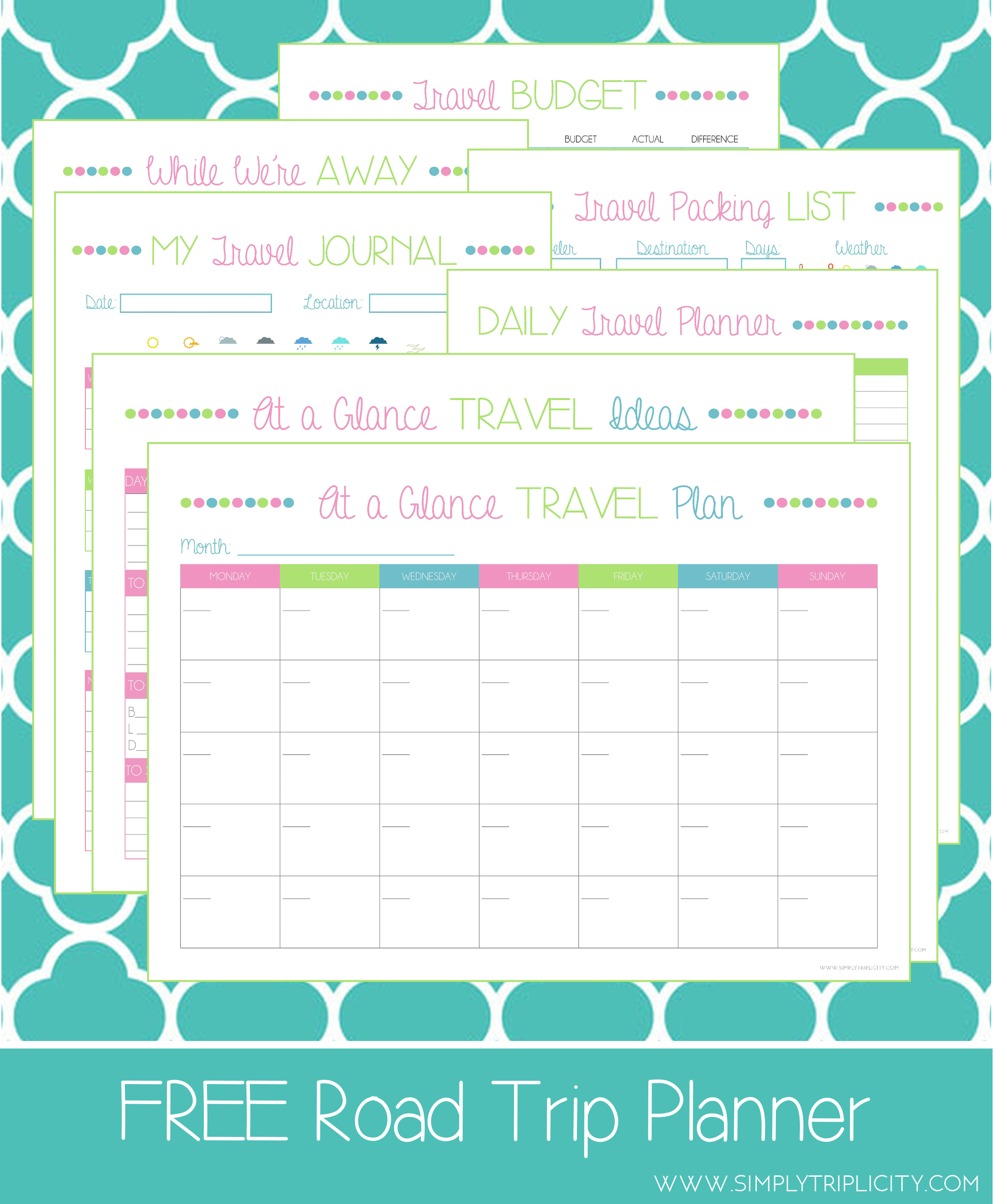 Printable Route Planner planner template free