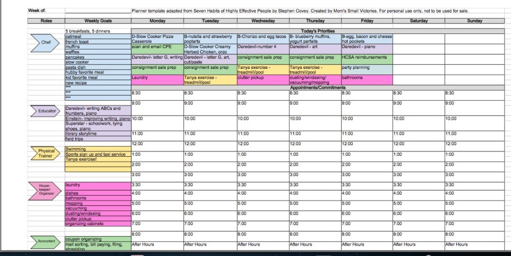 Weekly Schedule Template Google Docs Planner Template Free